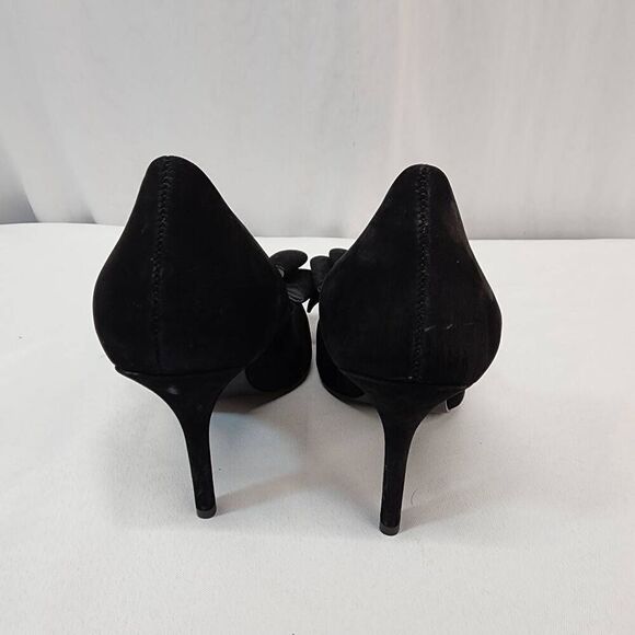 Steven by Steve Madden Size 8 Ravesh Black Suede Pumps W/Bow 4.25" Heel - Picture 4 of 9